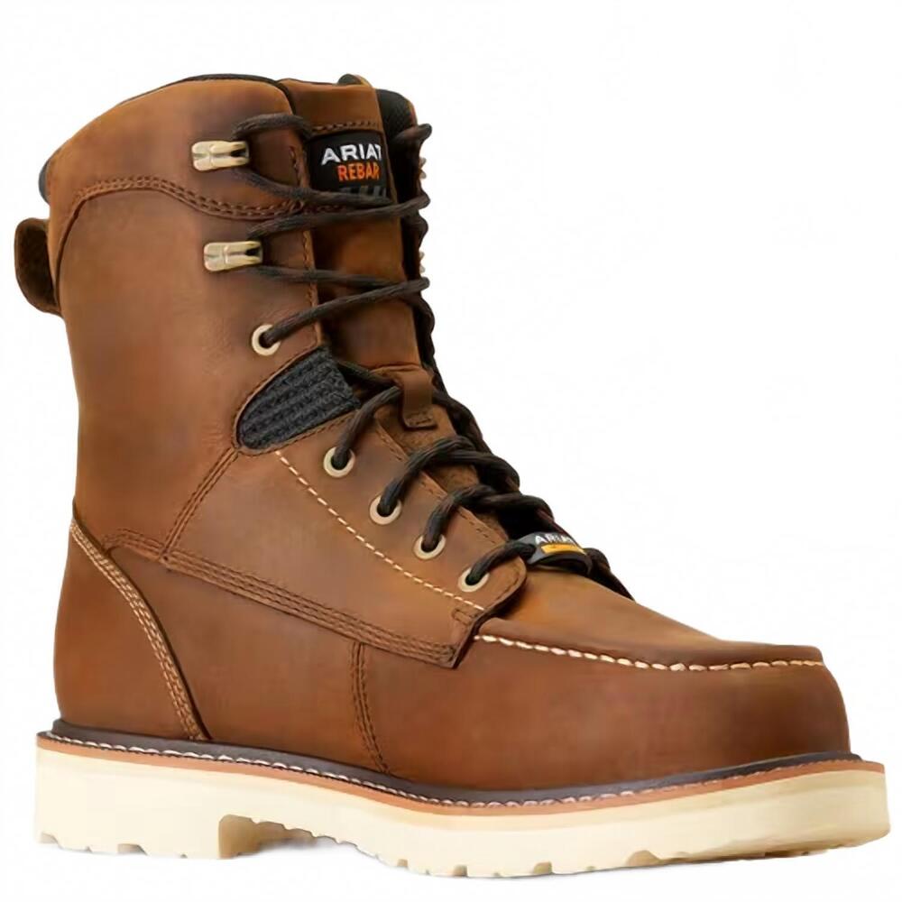 NEW ARIAT men's rebar lift 8" waterproof composite toe boots in brown